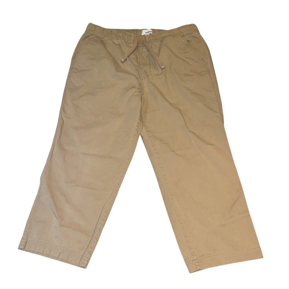 Sonoma Goods For Life Khaki Drawstring Waist Pants Size Large Tan Chino